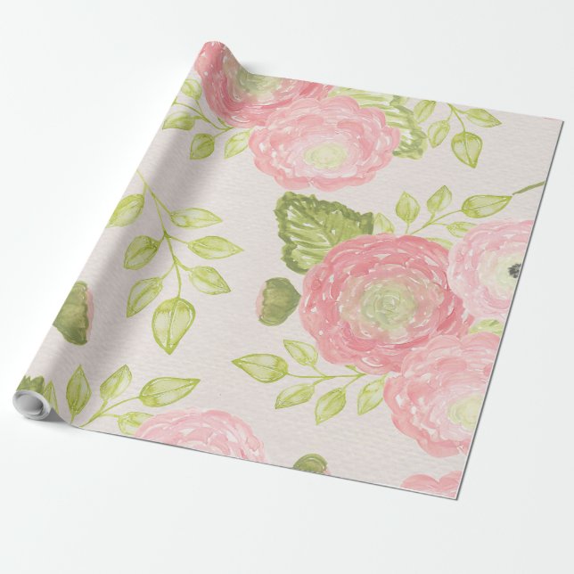 Papel De Presente Bonito Floral (Desenrolado)
