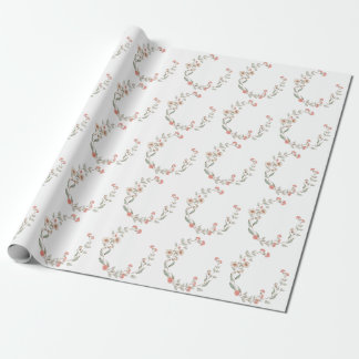 Papel De Presente Bonito Floral Wreath Simples Minimalística Anivers