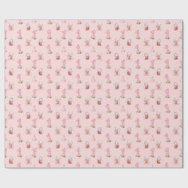 Papel De Presente Bonito Gingham Rosa, Bunnies e Ursos!