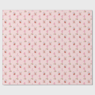 Papel De Presente Bonito Gingham Rosa, Bunnies e Ursos!