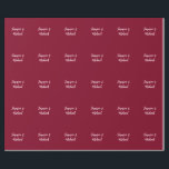 Papel De Presente Bonito Minimalista Burgundy Red Calliografia Nome<br><div class="desc">Você pode facilmente alterar as fontes,  a imagem de fundo e a cor,  os caracteres de letra.</div>