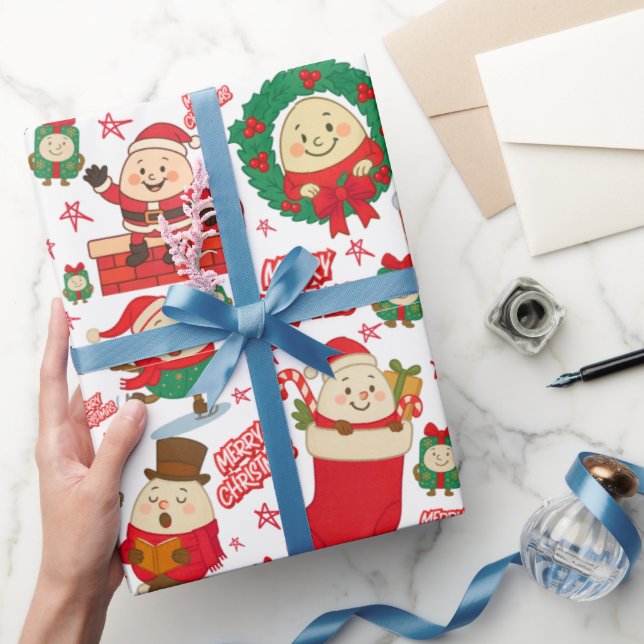 Papel De Presente Bonito Natal Humpty (Presentear)
