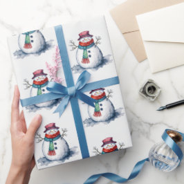Papel De Presente Bonito Papai Noel Branco Vermelho Natal Inverno Aq