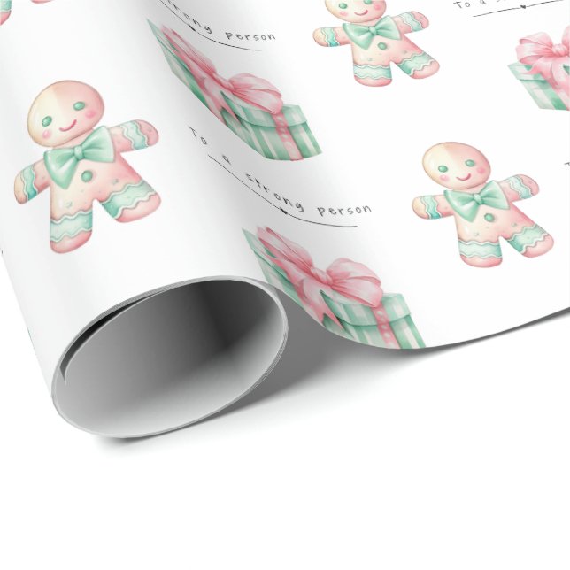 Papel De Presente Bonito Pastel Sóbrio Suporta Presente de Natal (Ponta do rolo)
