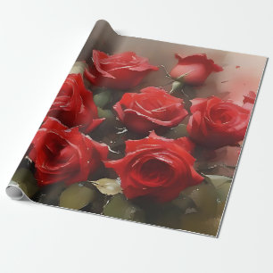 Papel De Presente Bonito pintura aquarela do jardim rosa vermelha br