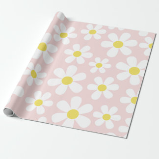 Papel De Presente Bonito Rosa Daisy