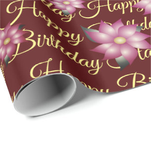 Papel De Presente Bonito Rosa Rosa Rosa Rosa E Amarelo Flores De Pre