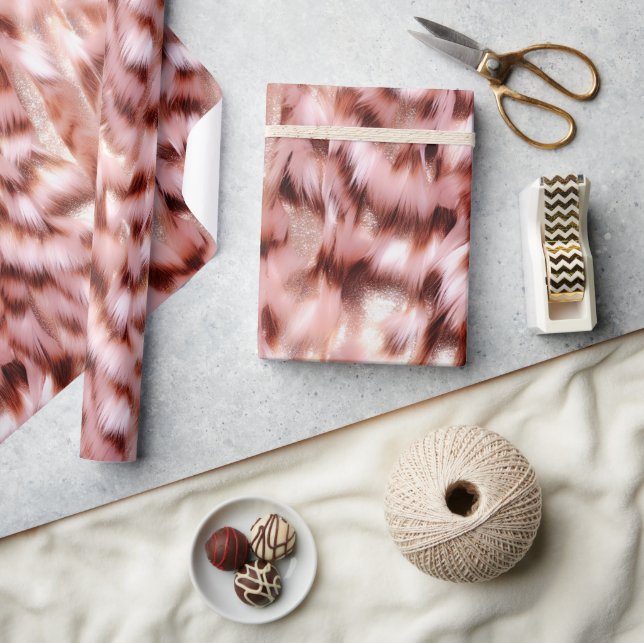 Papel De Presente Bonito Rosa Zebra Dourada Glitzy Animal (Artesanato)