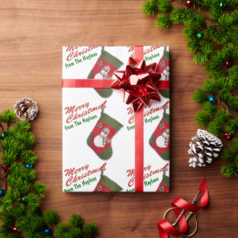 Papel De Presente Bonito Snowman Natal Escaixando Branco Personaliza