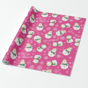 Papel De Presente Bonito Snowman Snowflake Natal