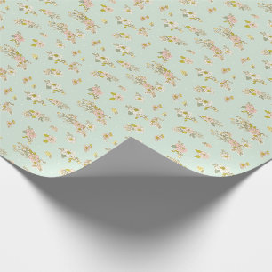 Papel De Presente Bonito Vintage Verde, cor-de-rosa