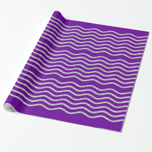 Papel De Presente Bonito Waves prata + seu backgr, texto e ideias (Desenrolado)