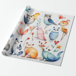 Papel De Presente Bonitos animais Papel de enrolar