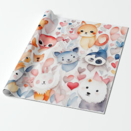 Papel De Presente Bonitos animais Papel de enrolar