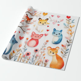 Papel De Presente Bonitos animais Papel de enrolar