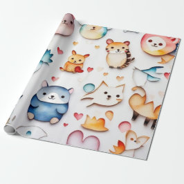 Papel De Presente Bonitos animais Papel de enrolar