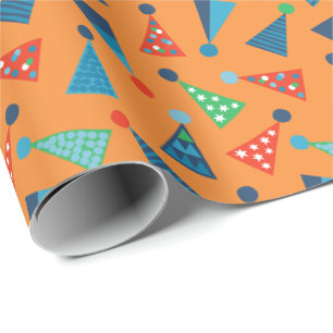 Papel De Presente Bonitos chapéus coloridos em laranja