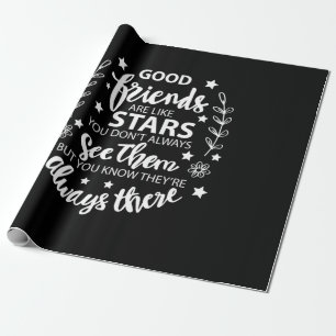 Papel De Presente Bons Amigos São Como Estrelas