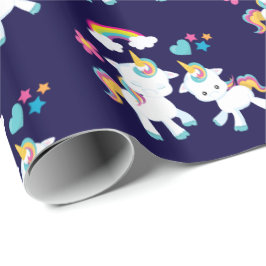 Papel De Presente Bons Dançamentos Unicórnios Magnéticos Arco-Íris e