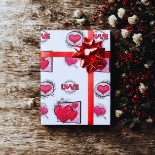 Papel De Presente Bons presentes de coração negro vermelho estilo gi