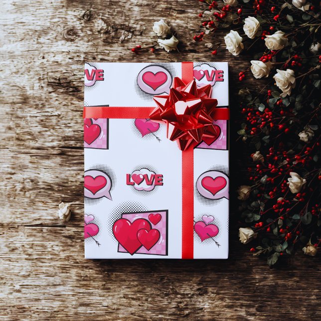 Papel De Presente Bons presentes de coração negro vermelho estilo gi (Criador carregado)