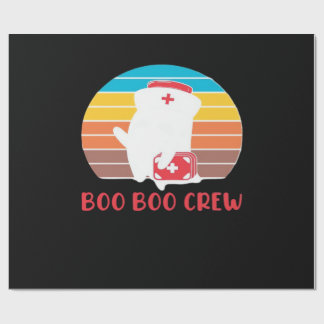 Papel De Presente Boo Boo Crew Nurse Funny Ghost Halloween Classic T