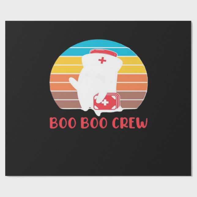 Papel De Presente Boo Boo Crew Nurse Funny Ghost Halloween Classic T (Aberto)