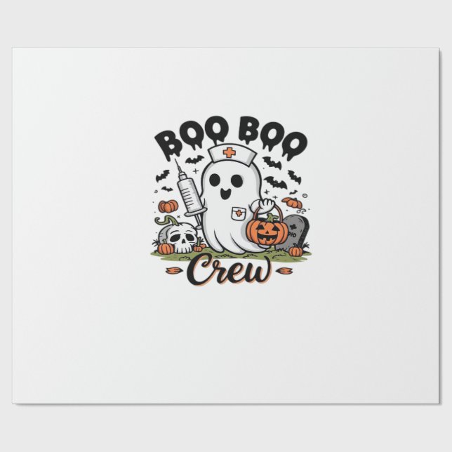 Papel De Presente Boo Boo Crew Nurse Ghost Classic T-Shirt (Aberto)