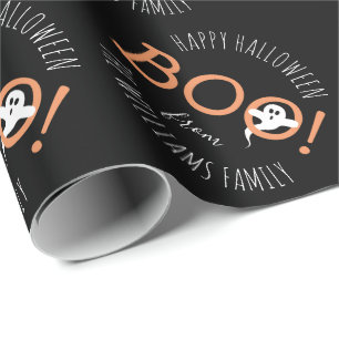 Papel De Presente BOO! Festa de Halloween do Fantasma Personalizada