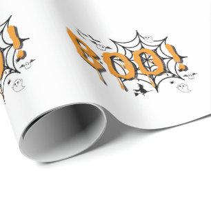 Papel De Presente Boo Ghost Spooky Dia de as Bruxas engraçado Vintag