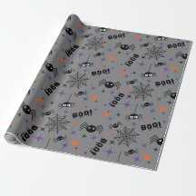 Boo! Spider Cobweb Spooky Wraping Paper