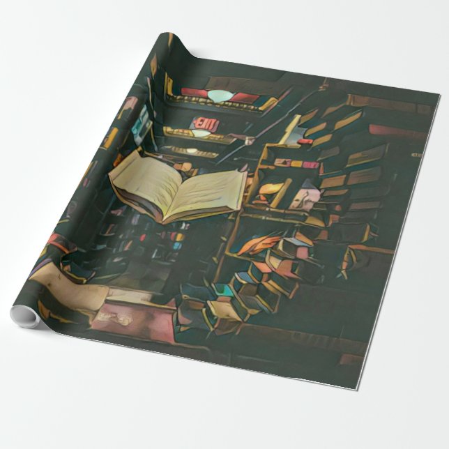 Papel De Presente Book lover artwork (Desenrolado)