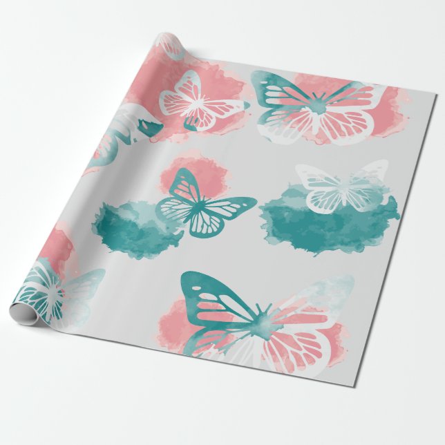 Papel De Presente Borboleta (Desenrolado)