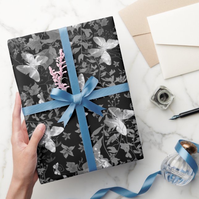 Papel De Presente borboleta Dourada (Presentear)