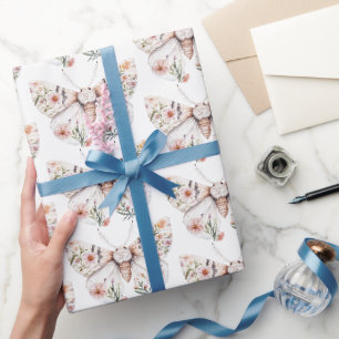 Papel De Presente Borboleta Floral Boho Wildflower