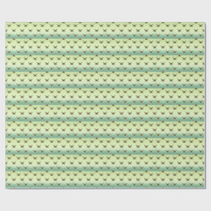 Papel De Presente Borboleta Ombre Animal Nature Verde Amarelo 