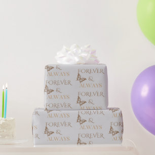 Papel De Presente Borboleta Para Sempre & Sempre, Presente Romântico