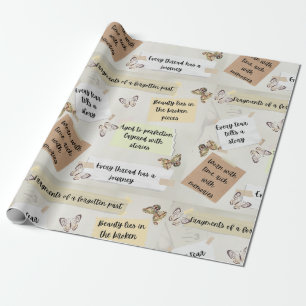 Papel De Presente Borboleta Vintage e Cotações Nostálgicas Sentiment