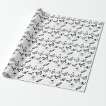 Papel De Presente Borboletas brancas e pretas<br><div class="desc">Design de casamento moderno fascinante,  perfeito para casamentos,  vida cotidiana e chás de panela. Essas simples borboletas vão com quase tudo e tudo.</div>