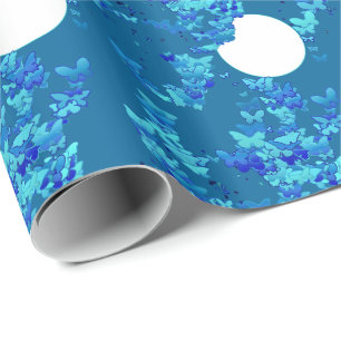 Papel De Presente Borboletas contra o céu azul-noite, paisagem