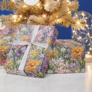 Papel De Presente Borboletas do Paraíso – Uma Flor Silvestre Colorid