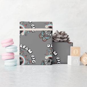 Papel De Presente Borboletas e Cogumelos Sonham Grande inspo positiv
