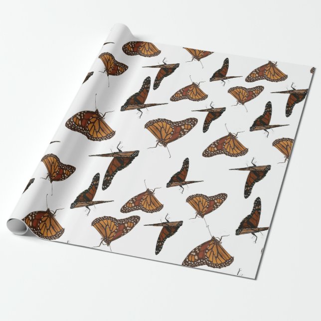 Papel De Presente borboletas laranja  (Desenrolado)