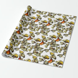 Papel De Presente Borboletas Monarca