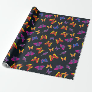 Papel De Presente Borboletas multicoloridas