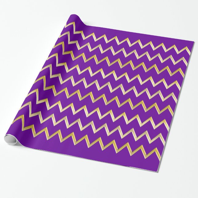 Papel De Presente Borda do ouro - zigzag + suas costas e texto (Desenrolado)
