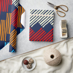 Papel De Presente Bordado do padrão étnico Boho no Tecido