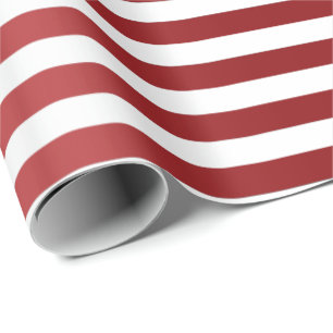 Papel De Presente Bordéus Bordéus Red Stripes Linhas Branco Mínimo