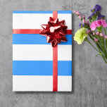 Papel De Presente Bordo Azul, Branco, Grande Horizontal, Stripado<br><div class="desc">Papel de embrulhamento horizontal horizontal,  branco e azul</div>