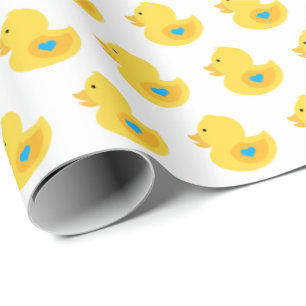 Papel De Presente Borracha Amarela e Azul Ducky